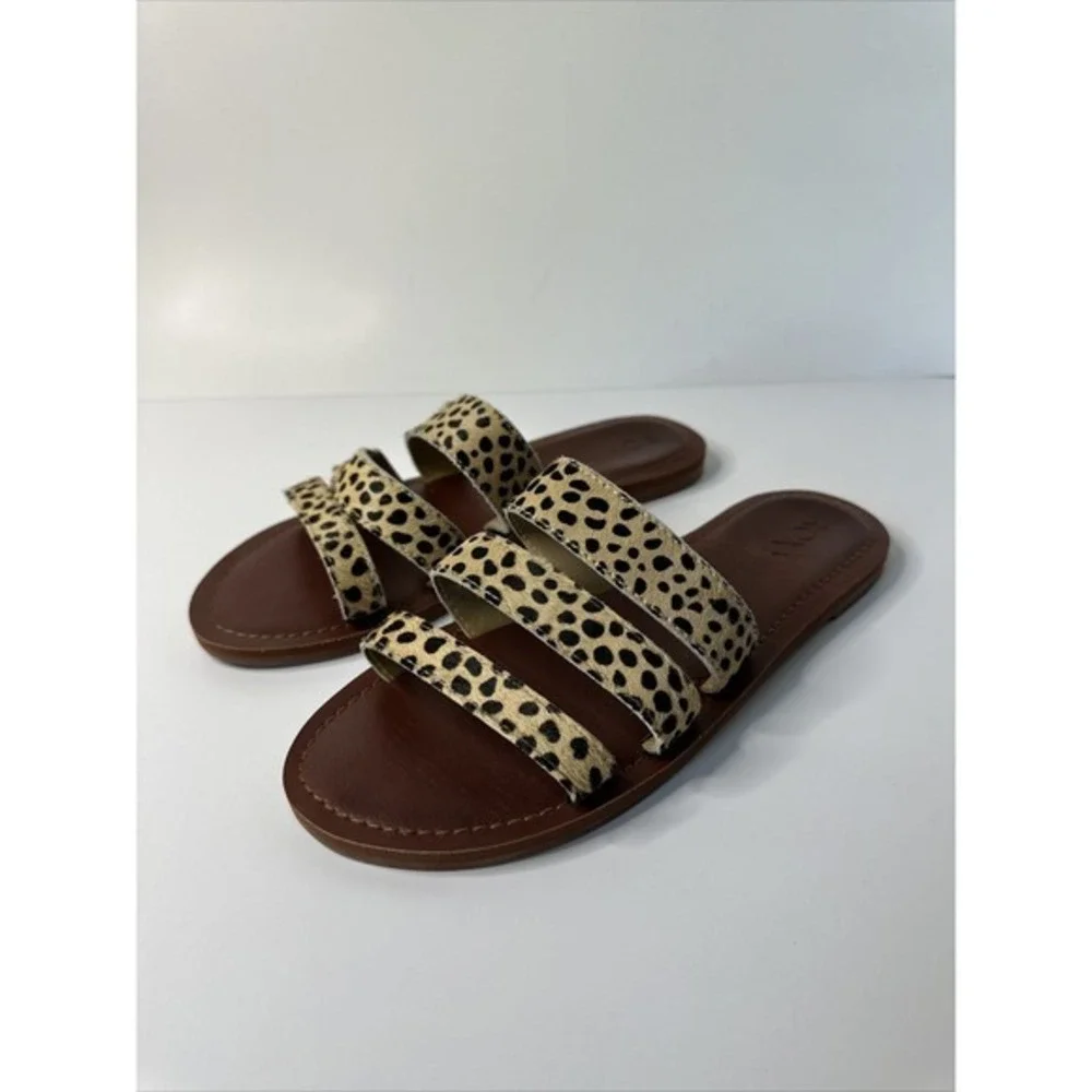 Roxy Women's Wyld Rose Leather Sandals CD4 Cheetah Print Size‎ US 7. Very Good.
